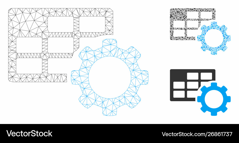 Schedule settings mesh wire frame model Schedule settings mesh wire frame model vector image