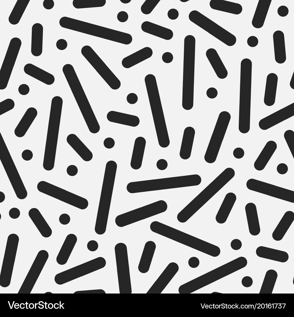 Seamless dash pattern in retro memphis style vector image