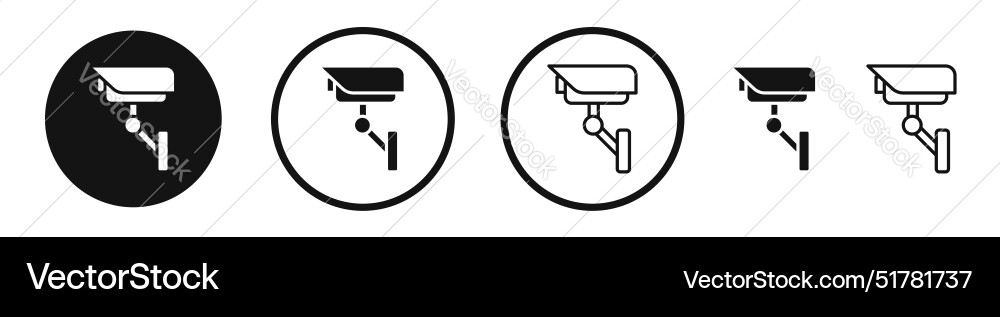 Security camera line icon set Security camera line icon set vector image