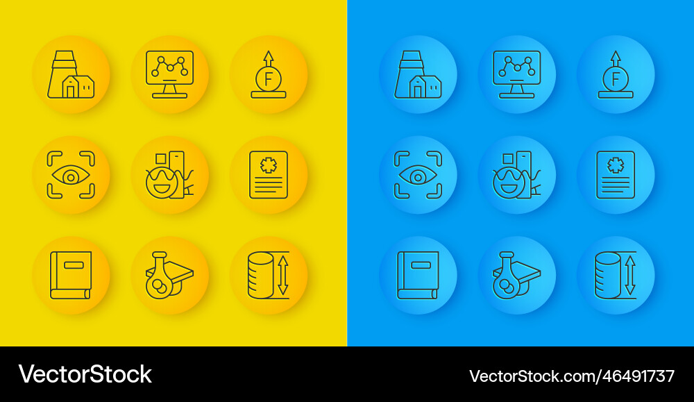 Set line science book eye scan basic geometric Vector Image