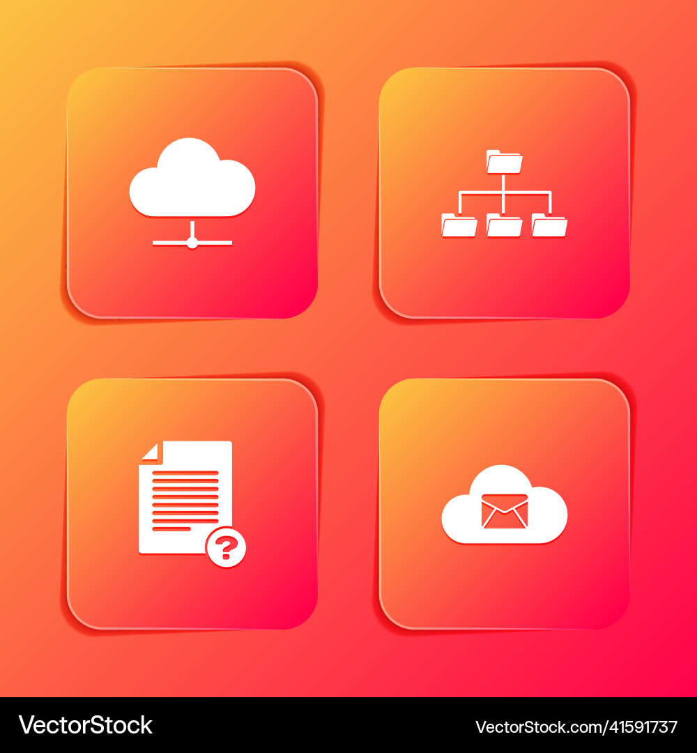 Set network cloud connection folder tree unknown Set network cloud connection folder tree unknown vector image