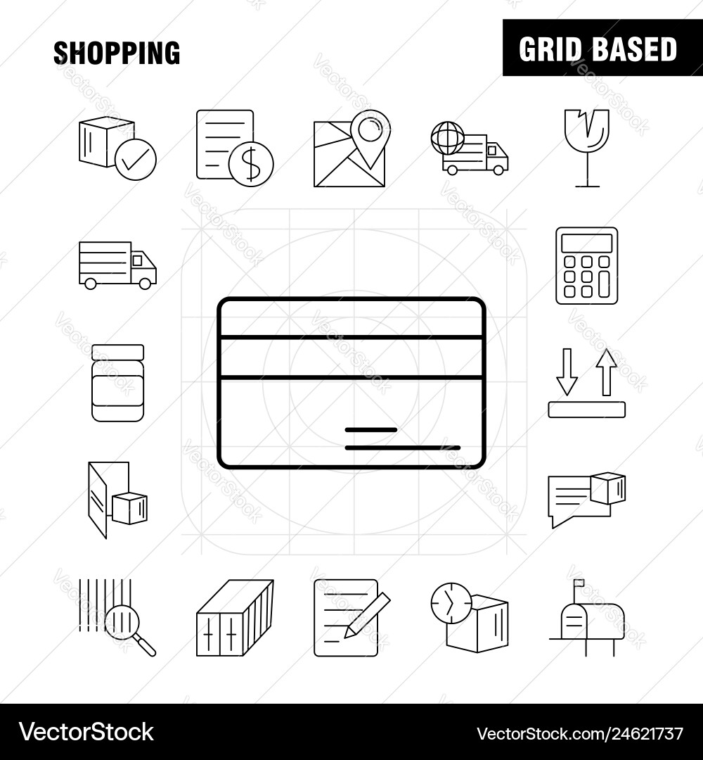 Shopping line icon for web print and mobile uxui Shopping line icon for web print and mobile uxui vector image