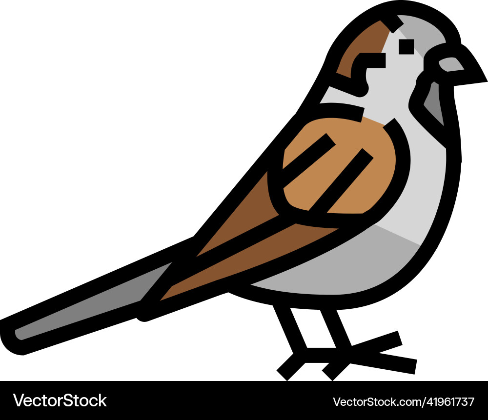 Sparrow bird color icon Sparrow bird color icon Vector Image