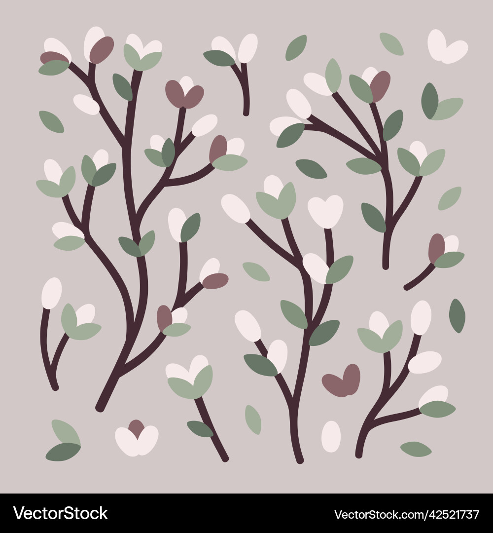 Spring branches set Spring branches set vector image