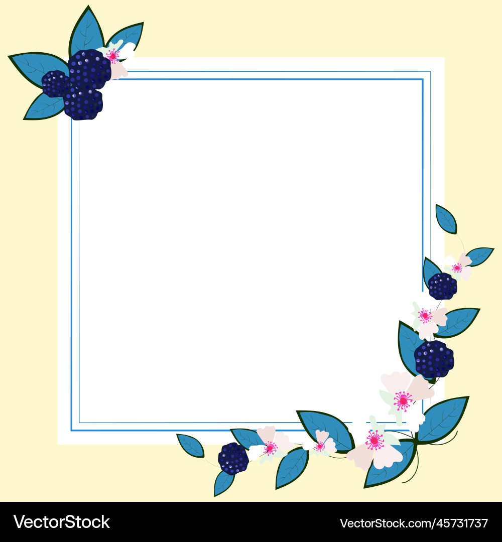 Text frame surrounded with assorted flowers Vector Image