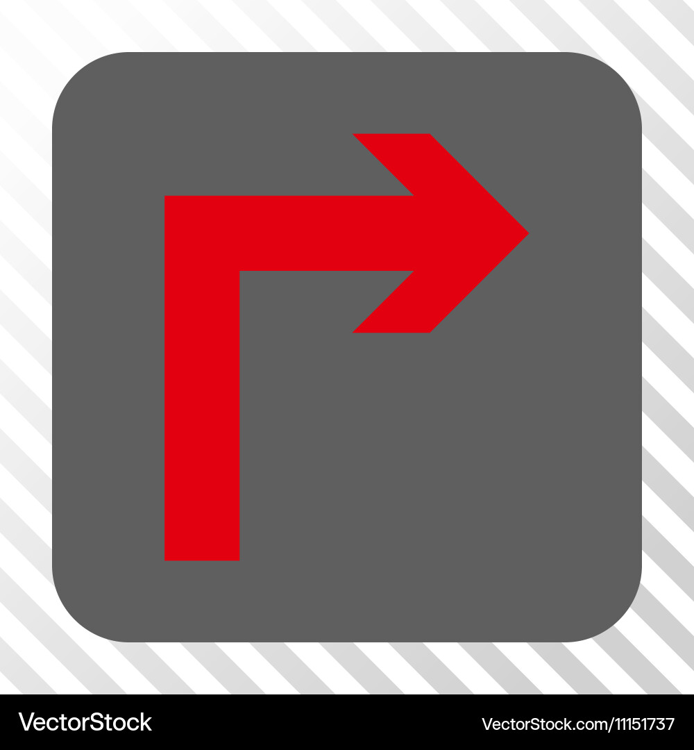 Turn right rounded square button vector image