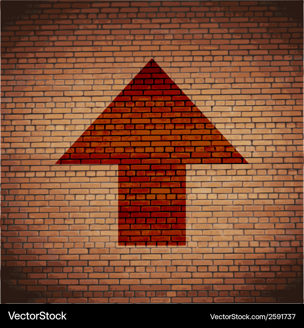 Up arrow flat modern web button and space for your Vector Image