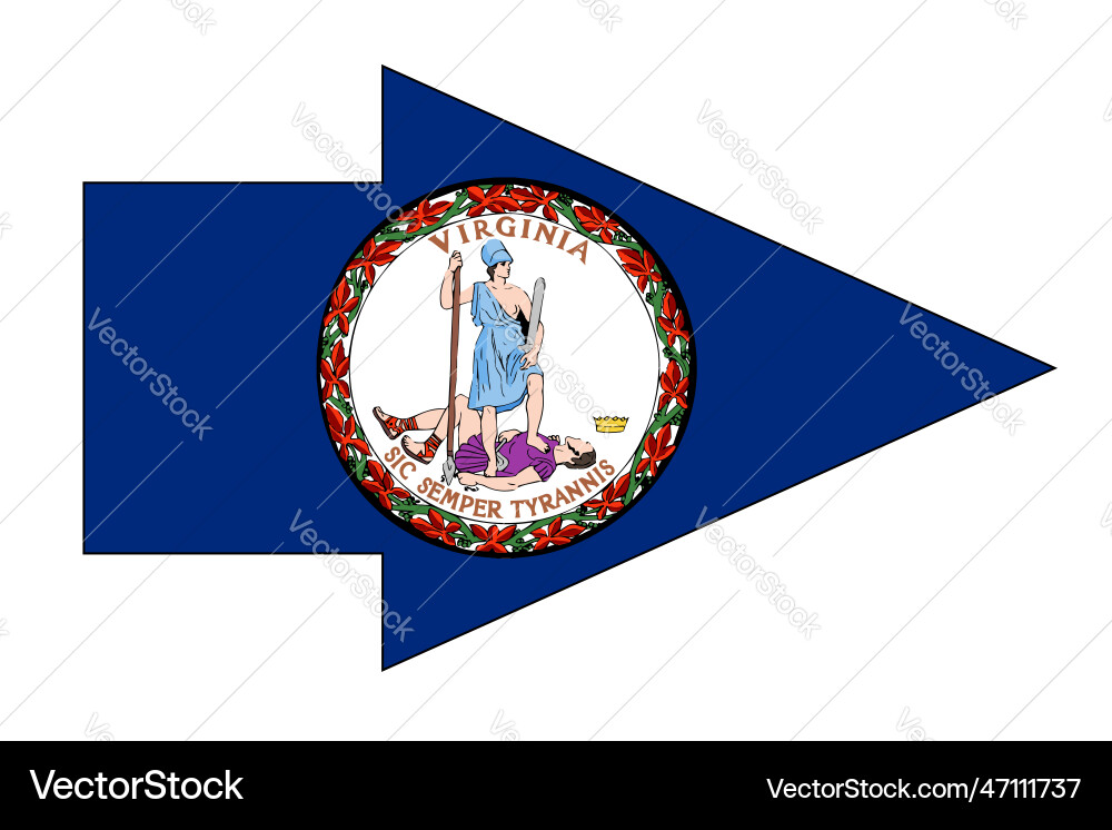 Virginia state flag arrow pointer vector image