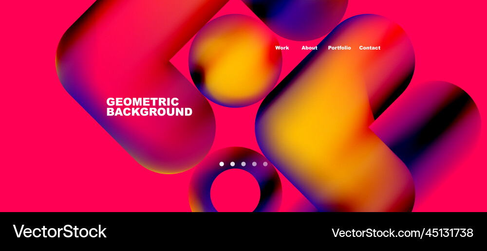 Abstract circles and round shapes landing page Abstract circles and round shapes landing page vector image