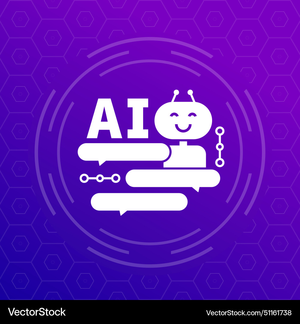 Ai chat bot icon artificial intelligence vector image