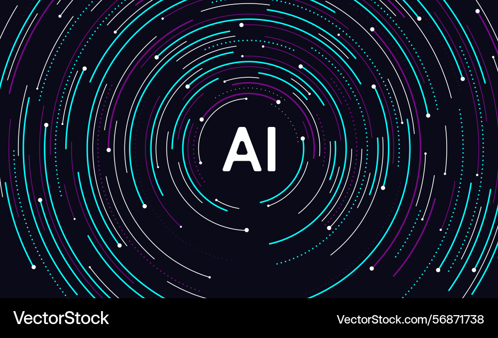 Artificial intelligence circuit line style Artificial intelligence circuit line style vector image