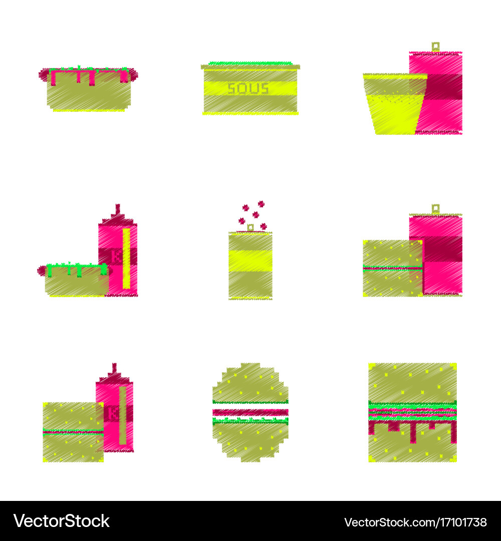Assembly of flat shading style pixel icon fast Vector Image