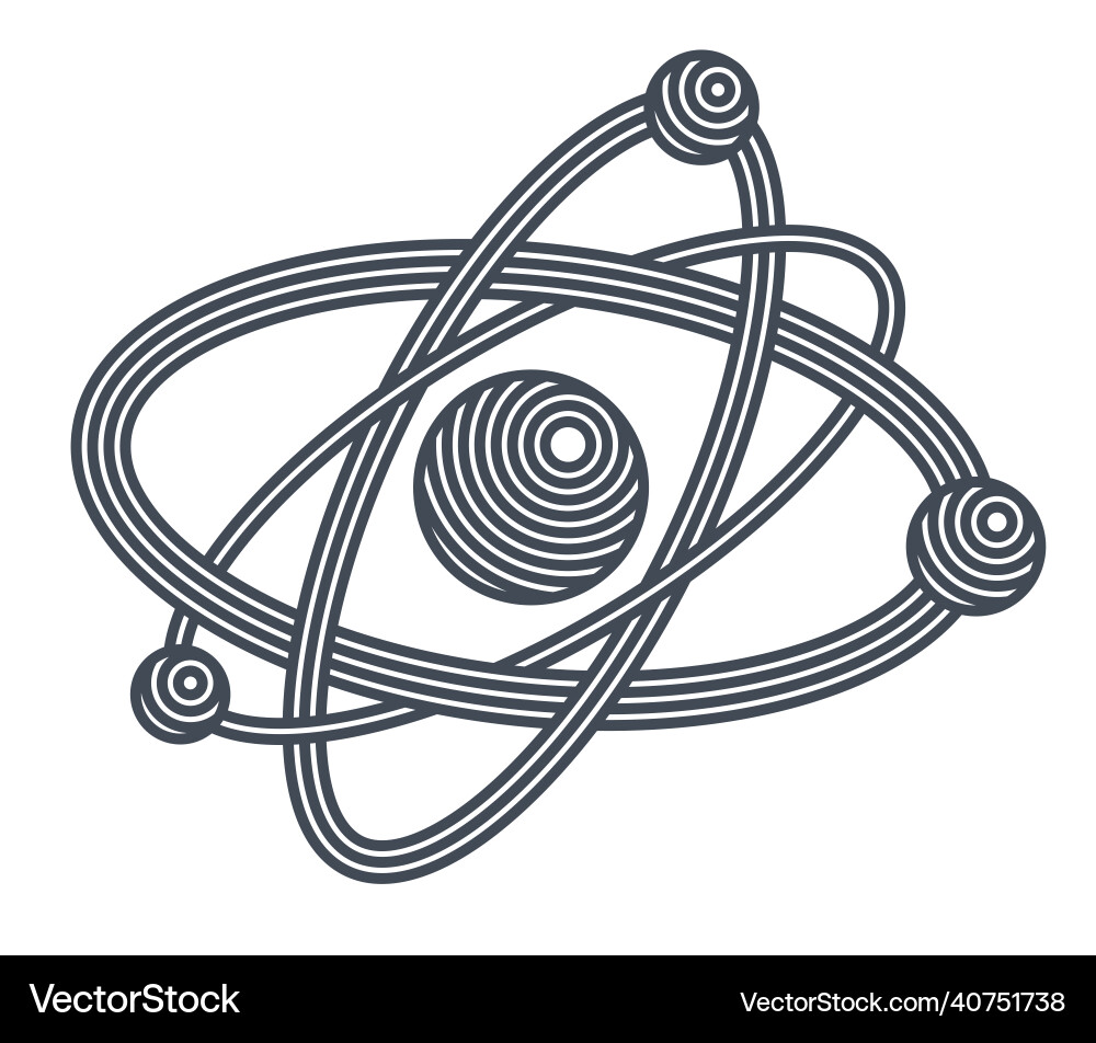 Atom symbol in modern linear style isolated Atom symbol in modern linear style isolated vector image