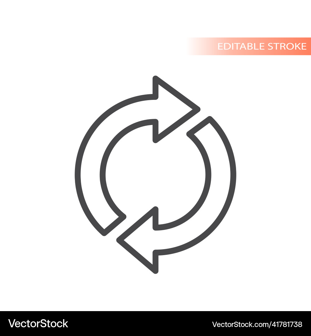 Circle arrows loop line icon vector image