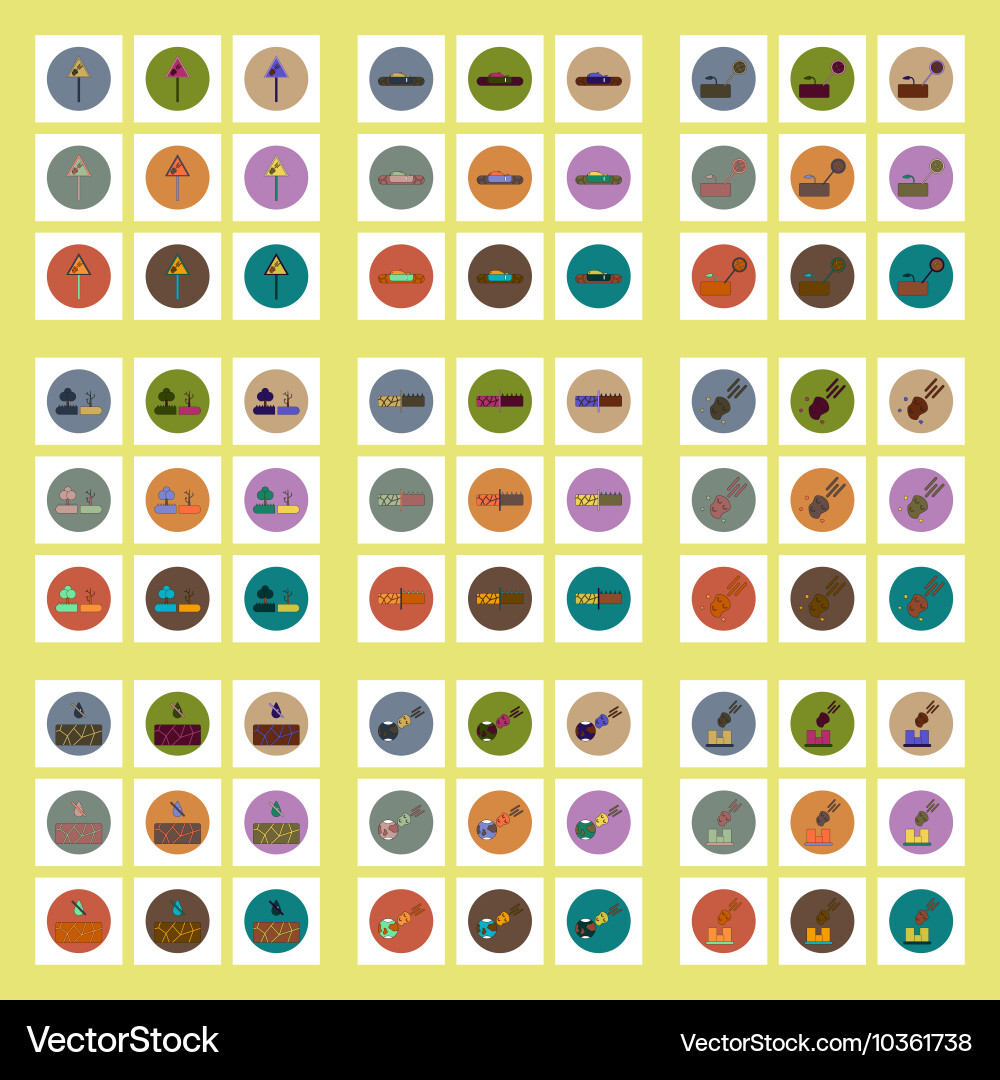 Collection of icons in flat style drought vector image