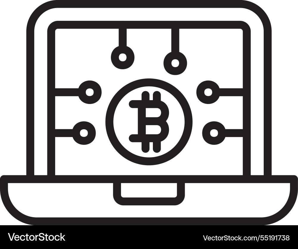 Cryptocurrency web line icon design Vector Image