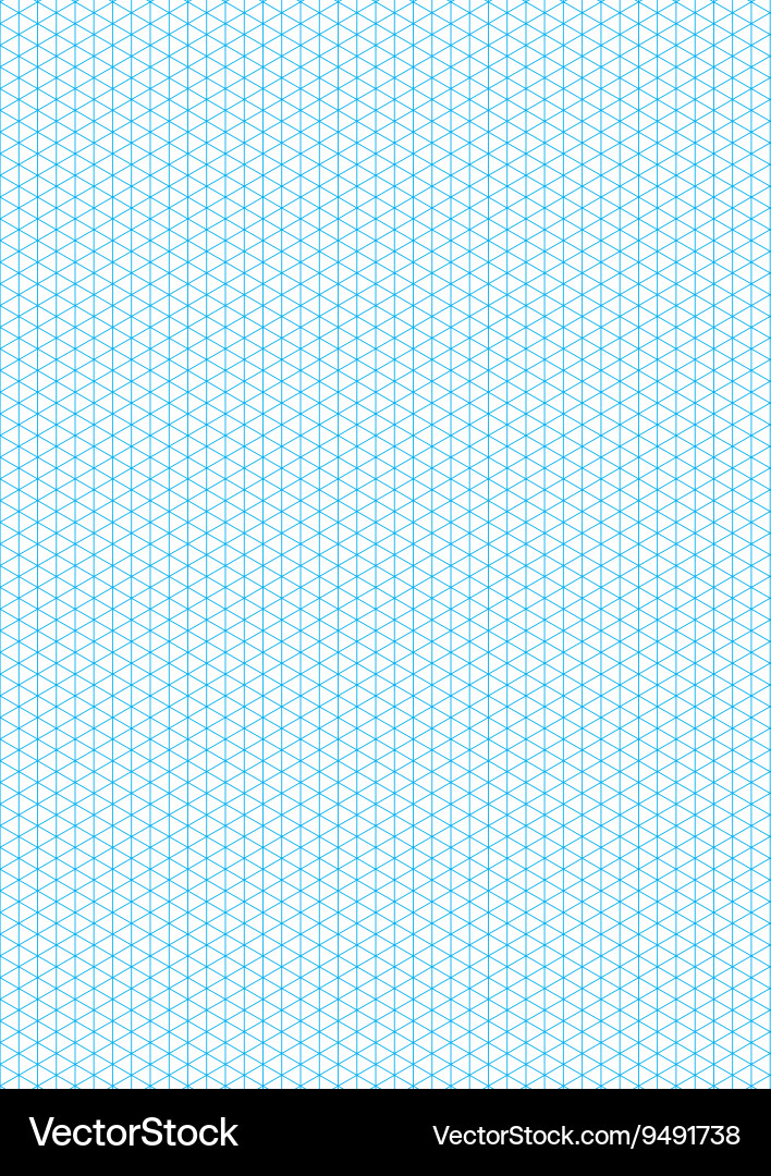 Cyan isometric grid with vertical guideline on a4 vector image