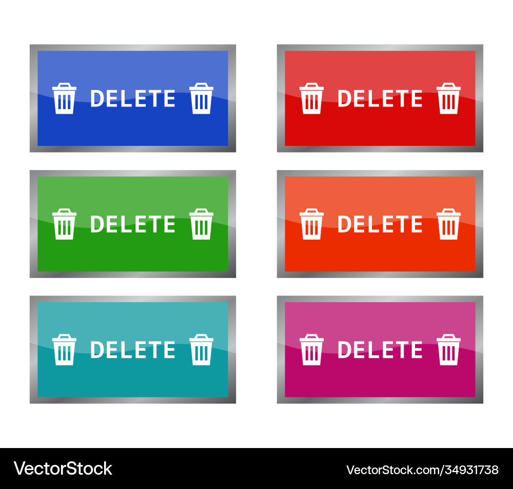 Delete button isometric in on white background Vector Image