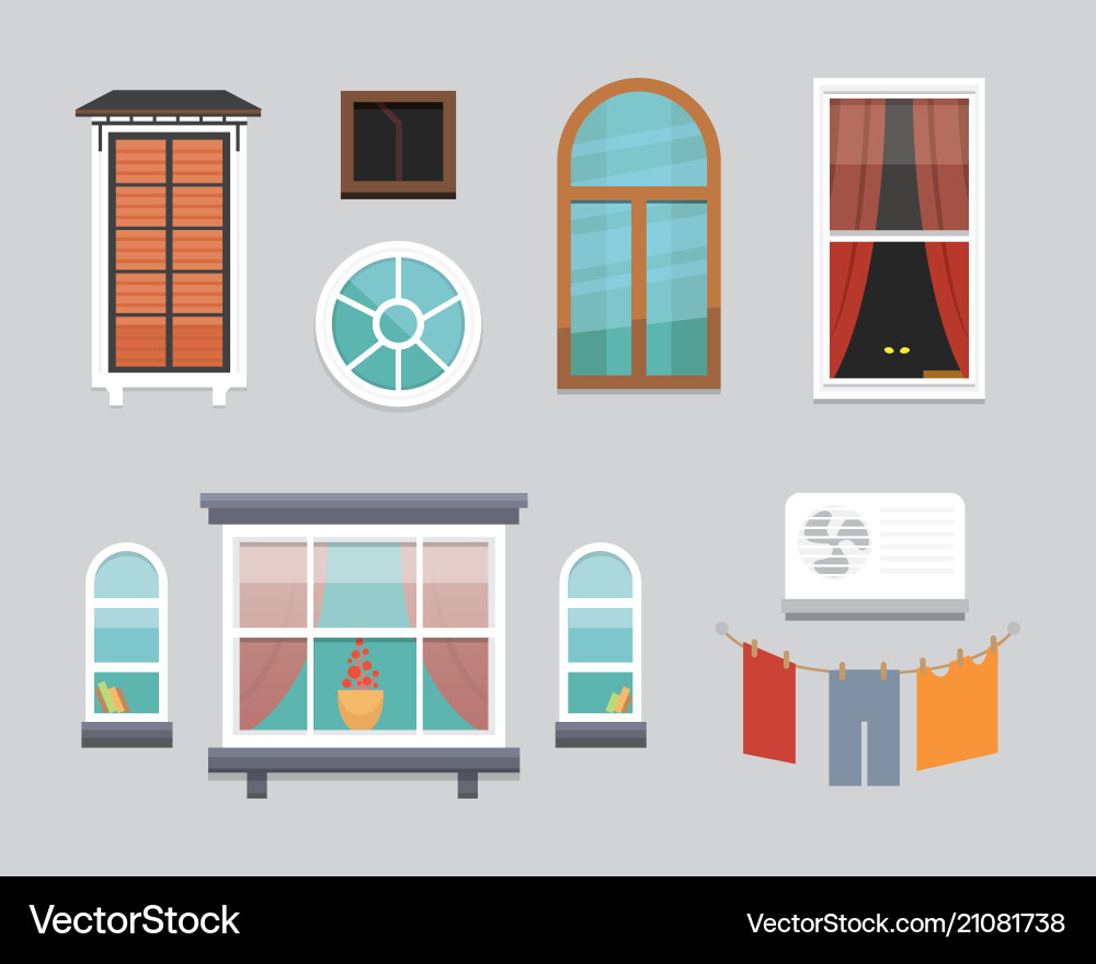 Different interior windows of various forms Different interior windows of various forms vector image