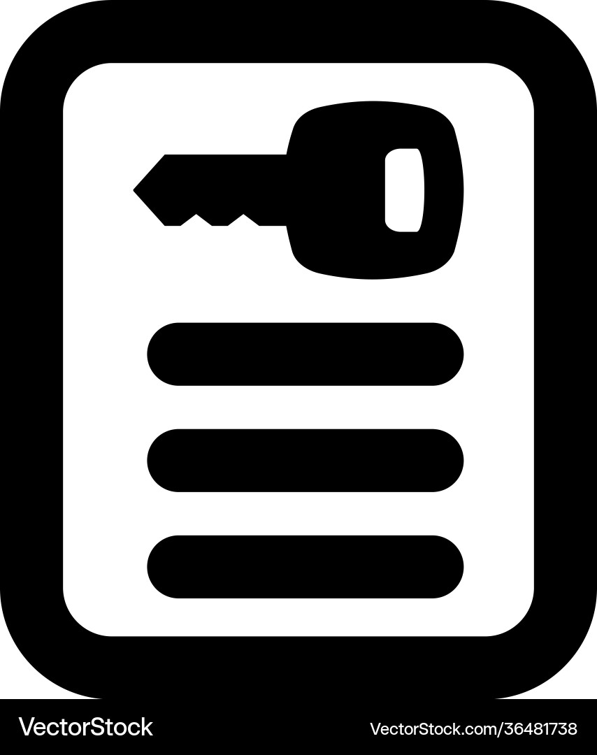 Document key icon vector image