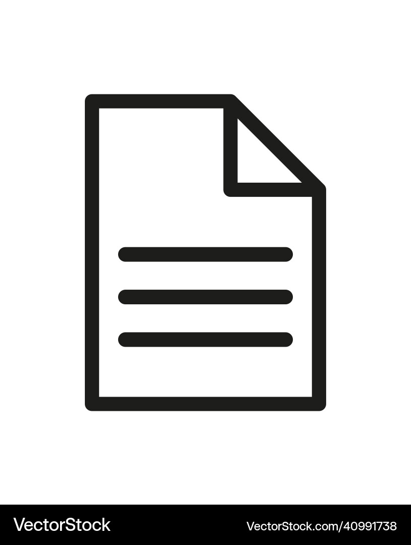 Document outline icon file line symbol Document outline icon file line symbol vector image