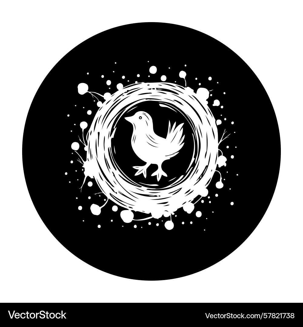 Elegant featuring a stylized bird within circular Elegant featuring a stylized bird within circular Vector Image