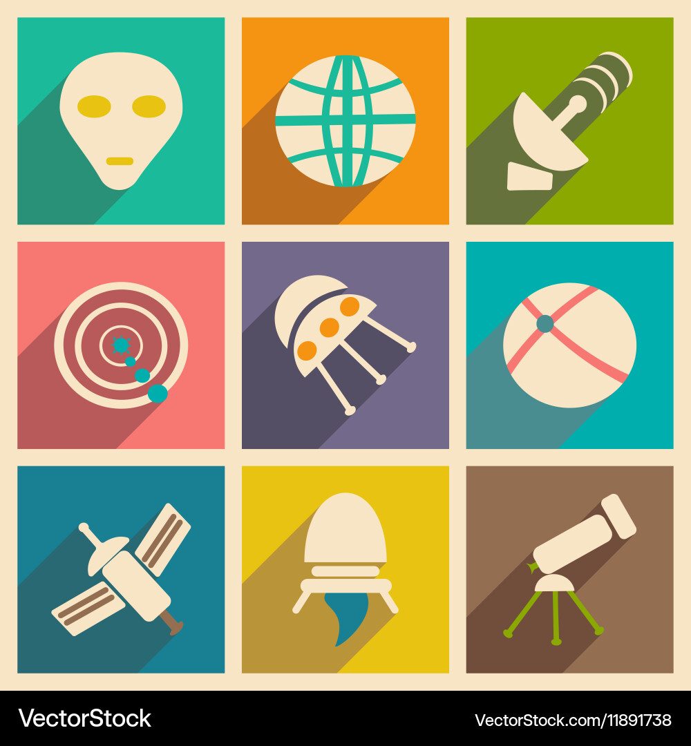 Flat with shadow concept and mobile application vector image