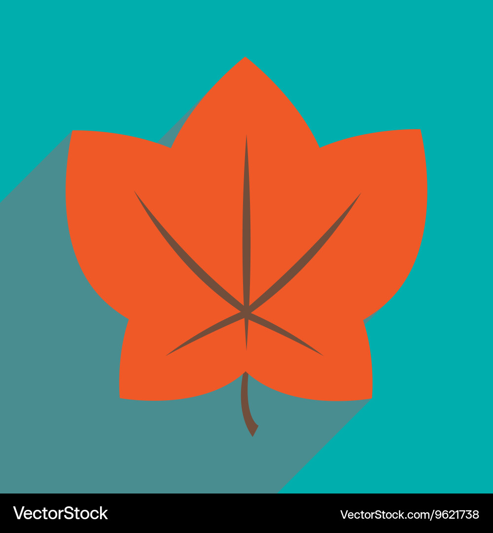 Flat with shadow icon and mobile application leaf Vector Image
