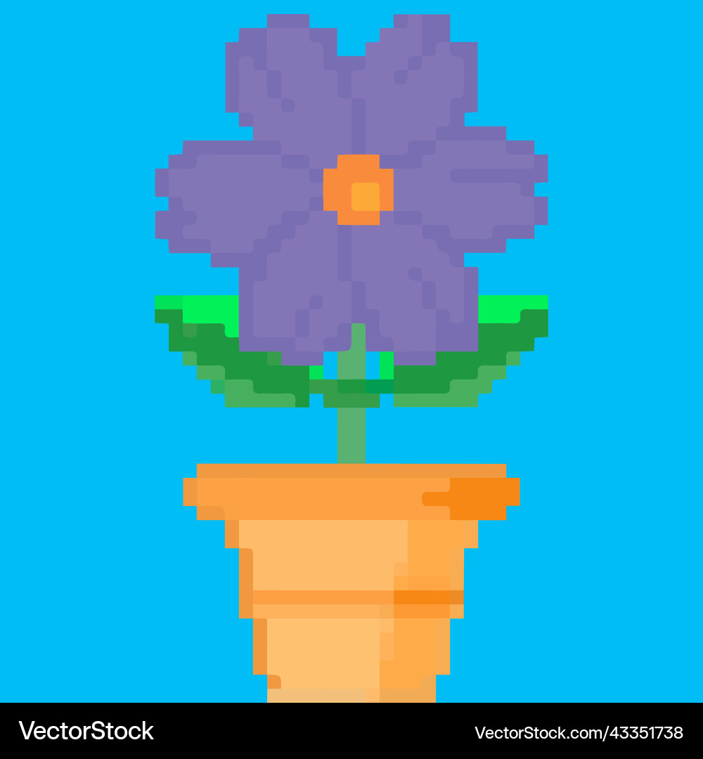 Flower in a pot pixel art and creating your own Flower in a pot pixel art and creating your own vector image