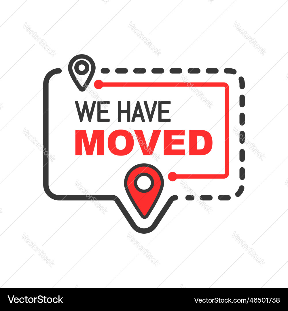 Have move icon changed address navigation pins Have move icon changed address navigation pins Vector Image