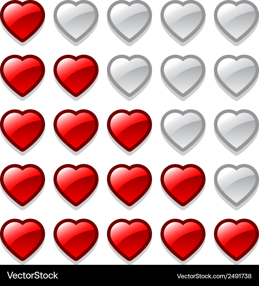 Heart Rating Set - Web & App vector image