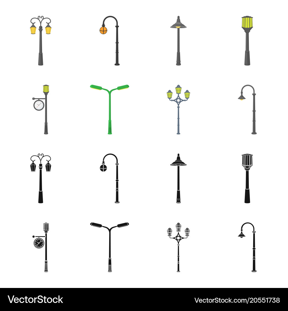 Lamppost in retro stylemodern lantern torch Vector Image