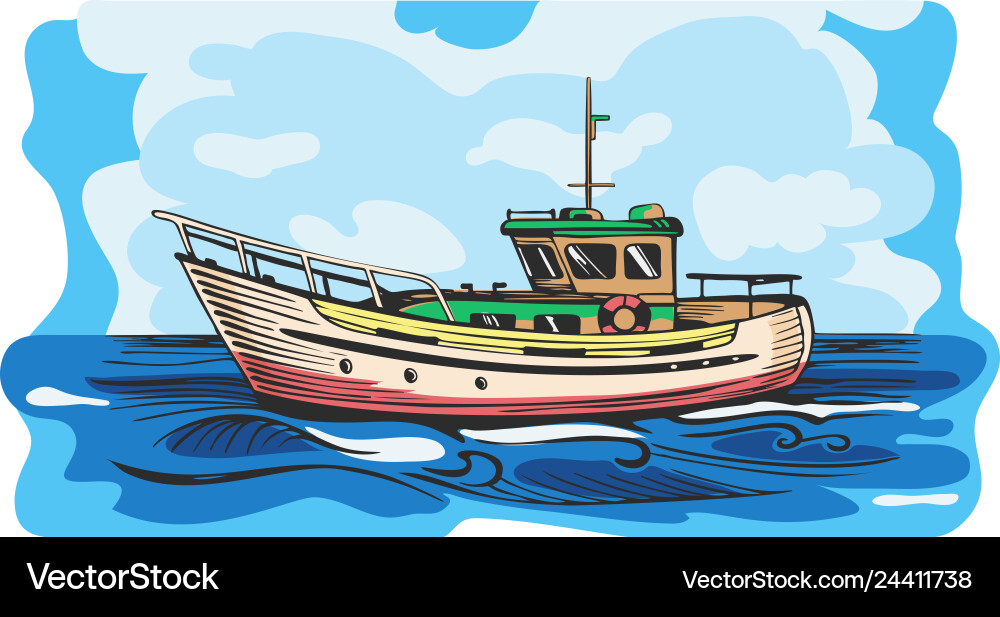 Luxury Motor Yacht Vector Image