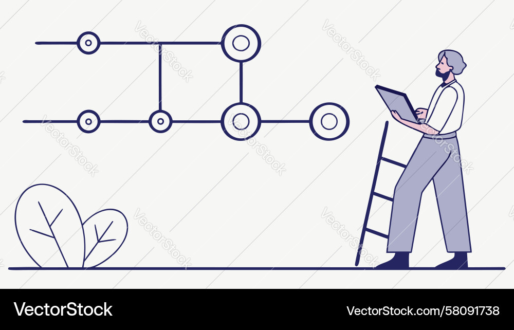 Modern Business Network Connection Vector Image