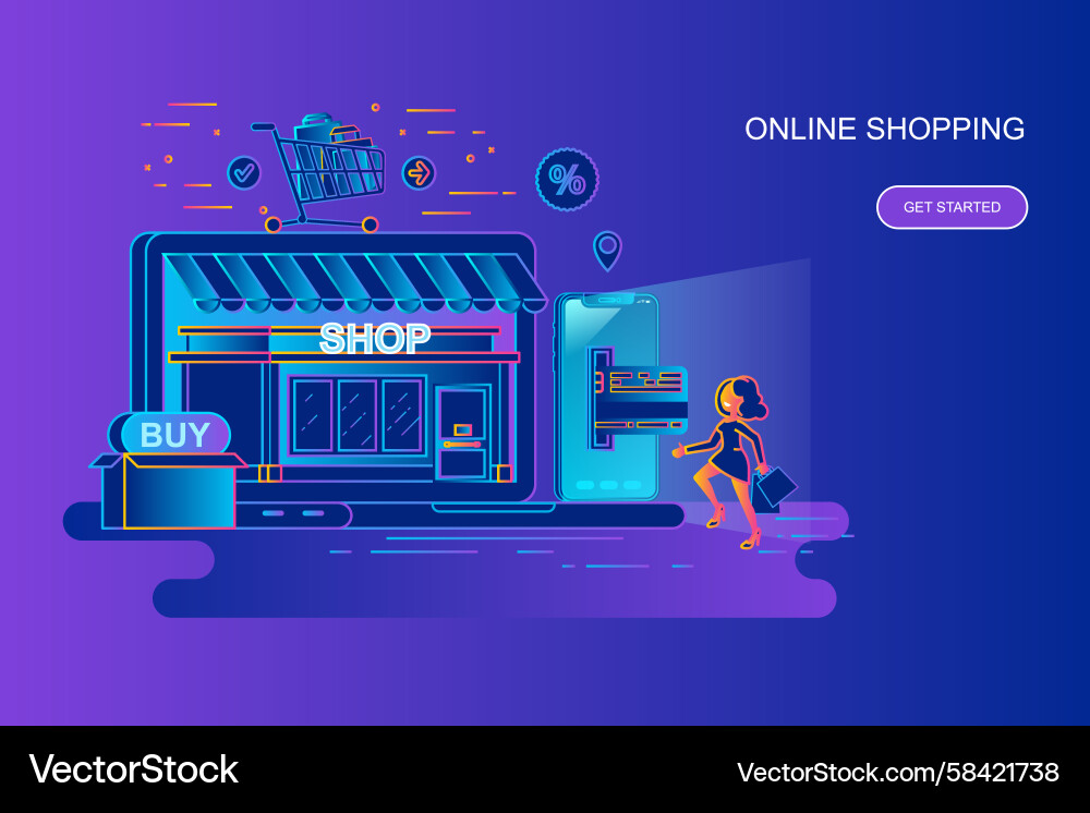 Modern Online Shopping Banner Vector Image