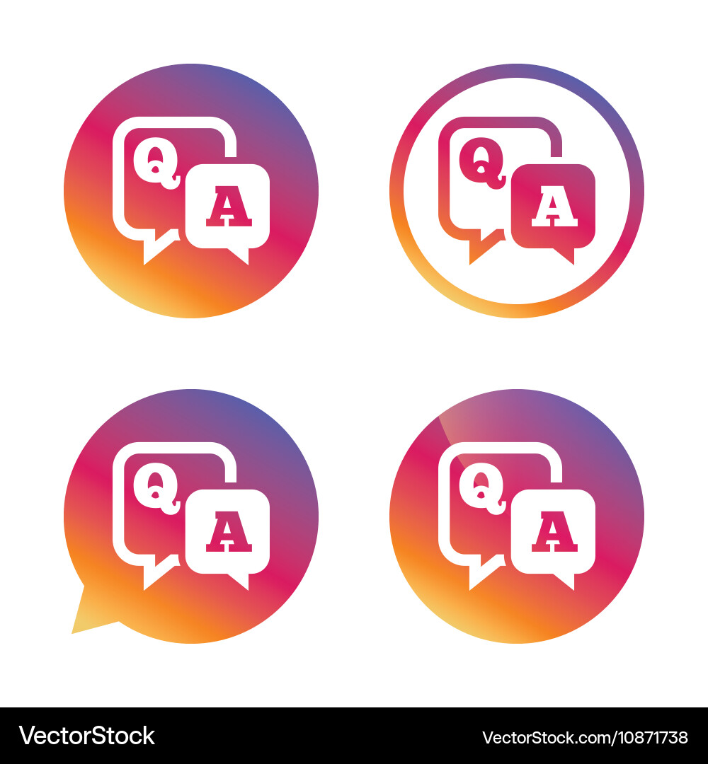 Question answer sign icon qa symbol vector image