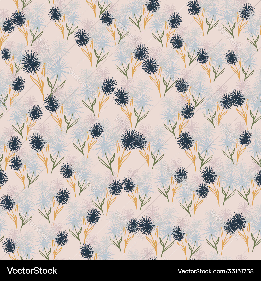 Random seamless pattern with little dandelion Random seamless pattern with little dandelion vector image