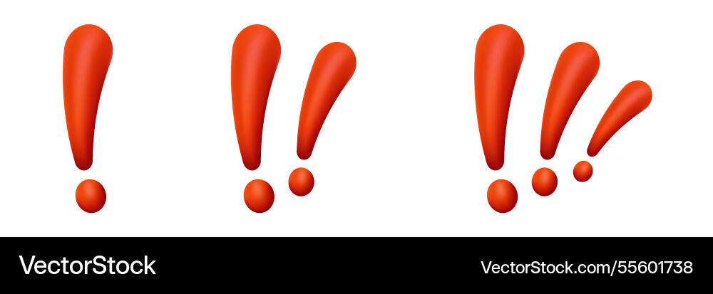 Red exclamation marks in different combinations Vector Image