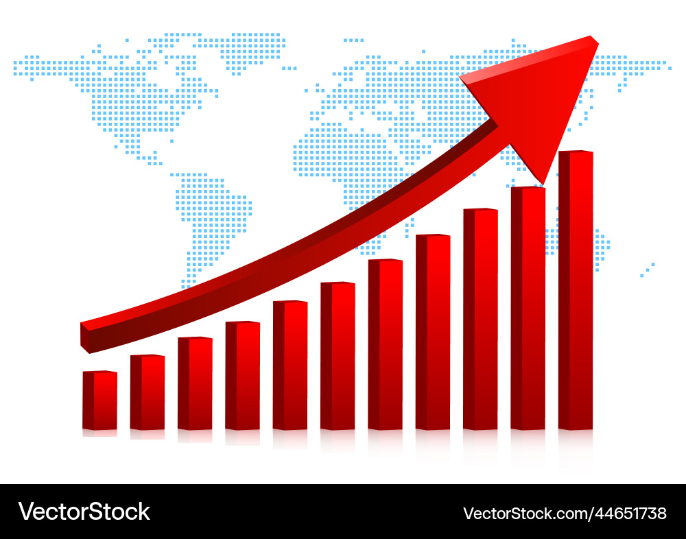 Red Upward Graph Arrow vector image