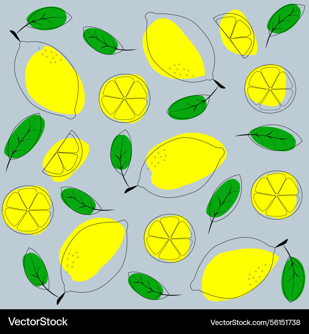 Seamless pattern background citrus slice Vector Image