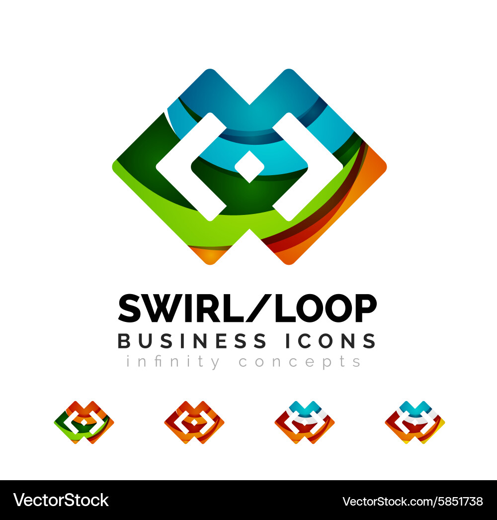 Set of infinity concepts loop logo designs vector image
