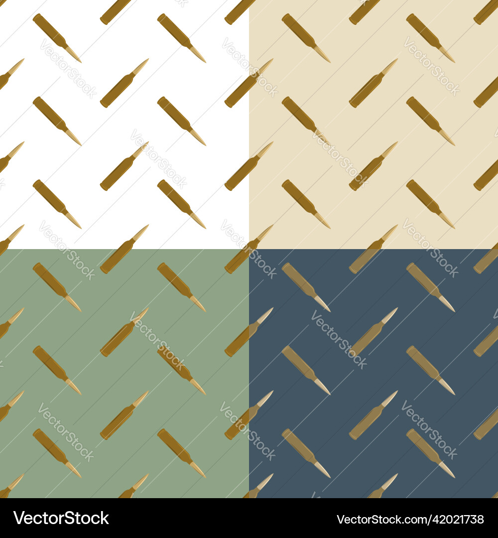 Set of seamless patterns with automatic gun Set of seamless patterns with automatic gun vector image