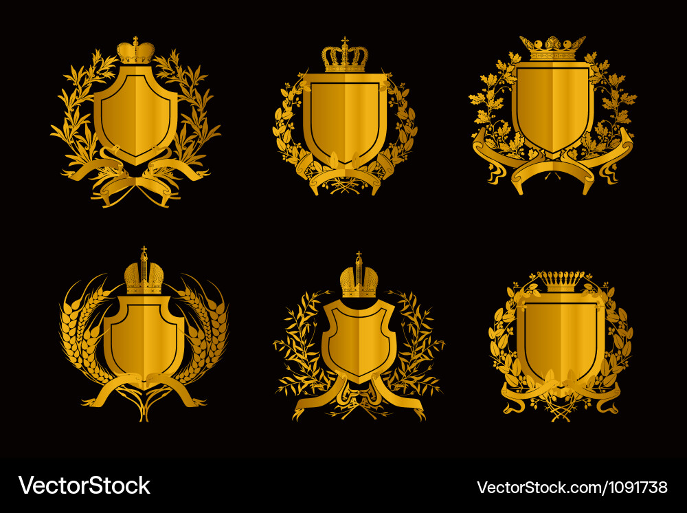 Shields set of design elements Vector Image