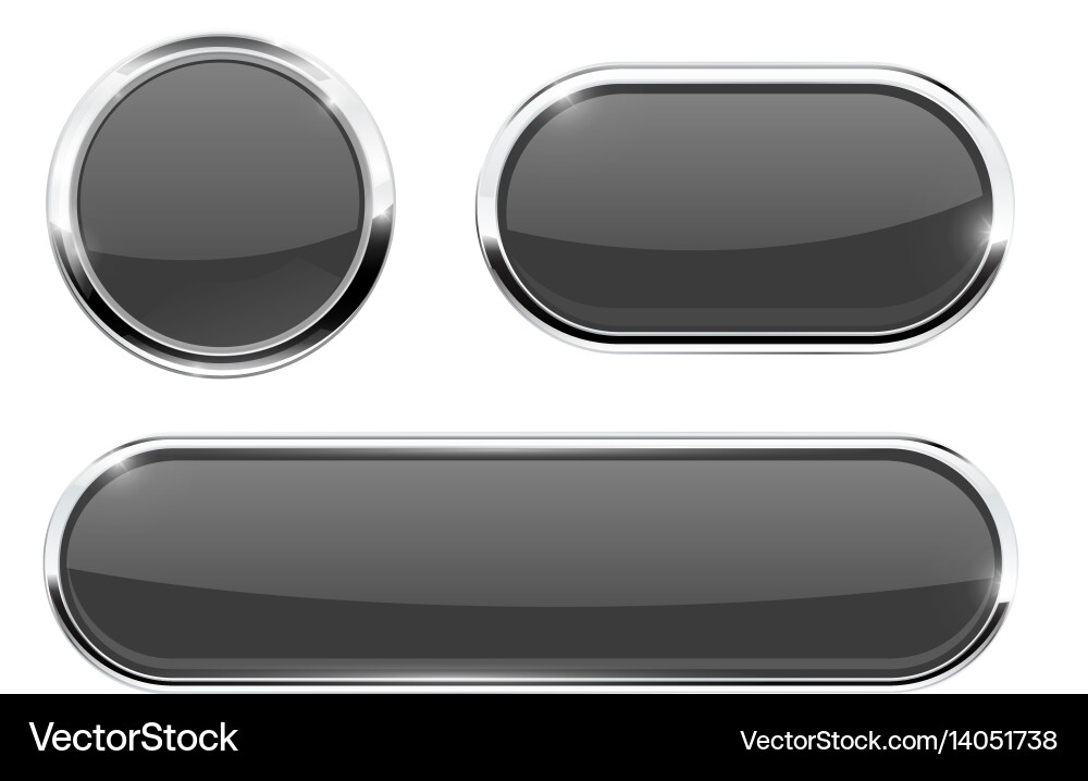 Shiny Chrome Buttons vector image