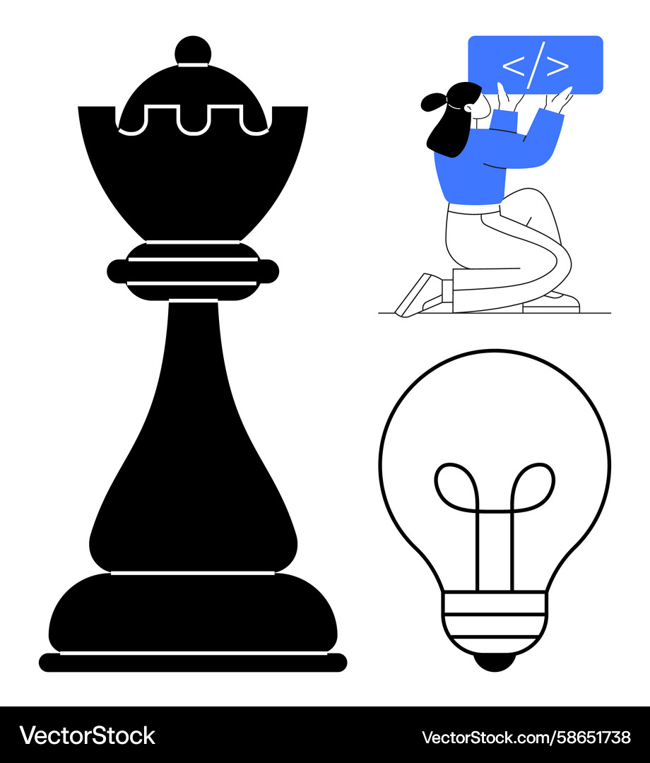Strategic thinking with coding concept Vector Image