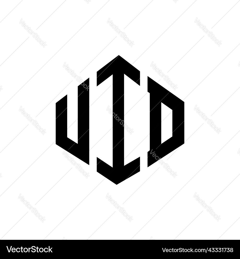 Uid letter logo design with polygon shape vector image