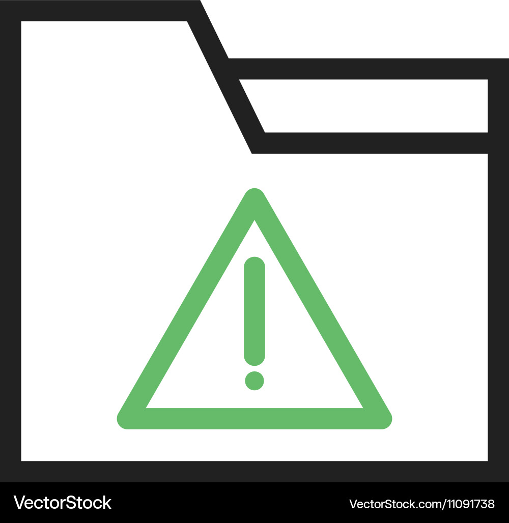 Warning on folder Vector Image