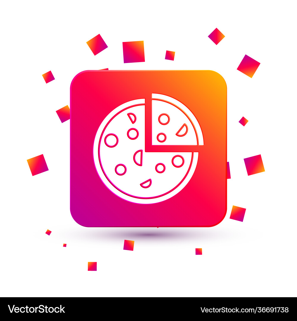 White pizza icon isolated on background White pizza icon isolated on background Vector Image