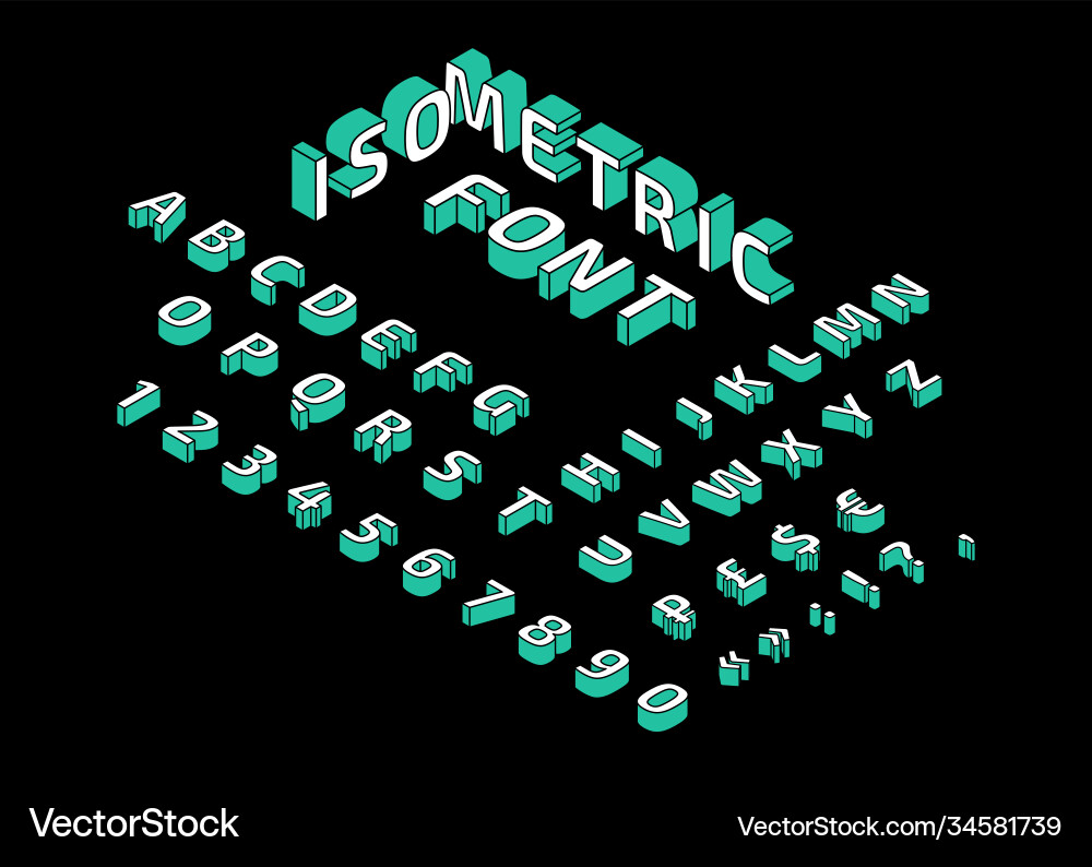 Alphabet numbers and punctuation in row Alphabet numbers and punctuation in row vector image