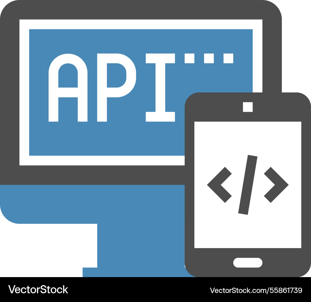 Api interface flat web icon concept Api interface flat web icon concept vector image